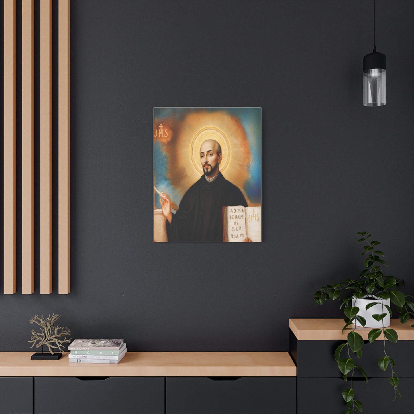 St. Ignatius of Loyola Catholic Canvas Wall Art, Christian Decor