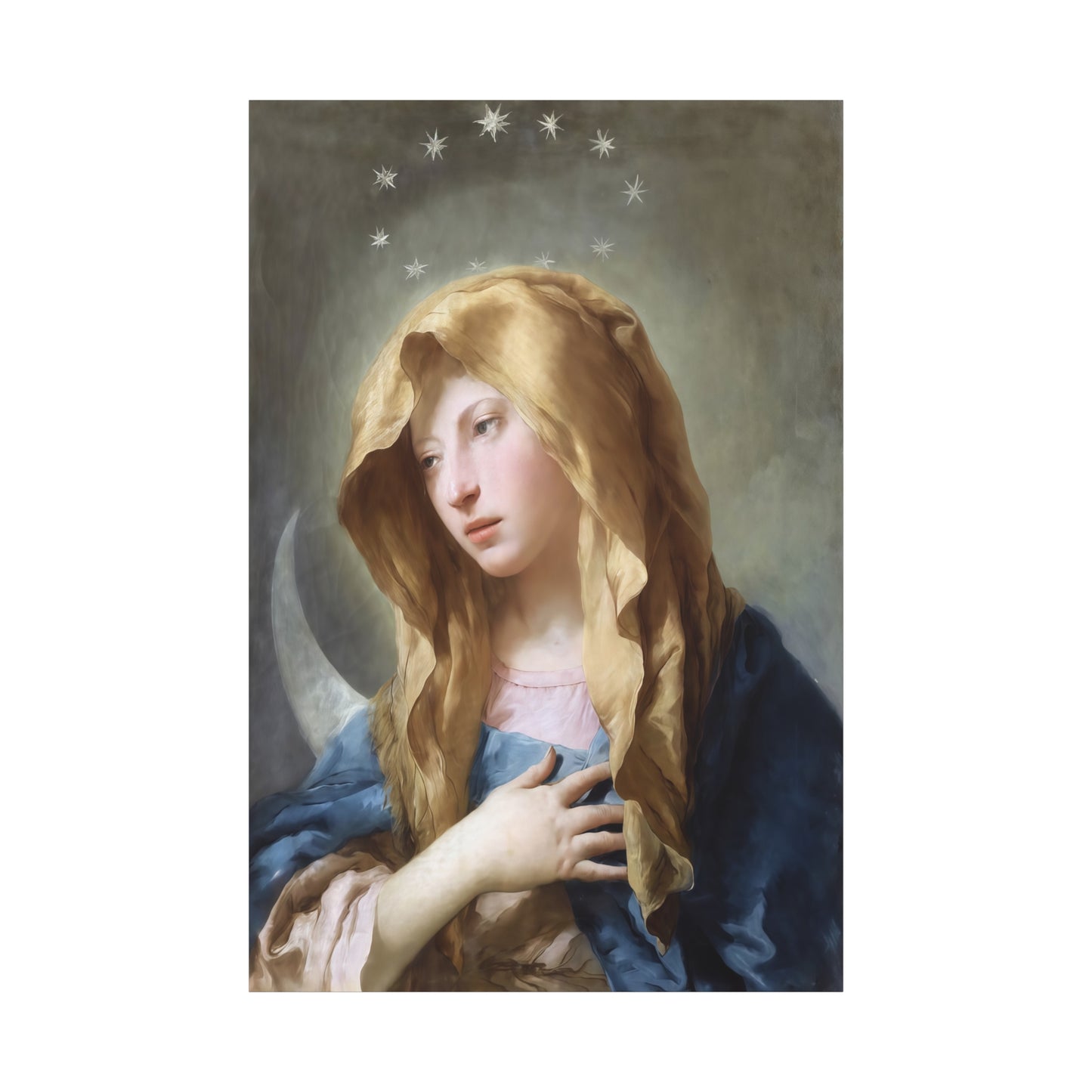 Ready To Hang - Mother Mary Immaculate Conception Art Catholic Canvas Wall Art, Christian Decor