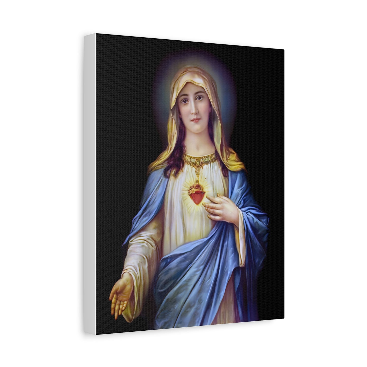 Immaculate Heart Mother Mary - Catholic Canvas Wall Art, Christian Decor