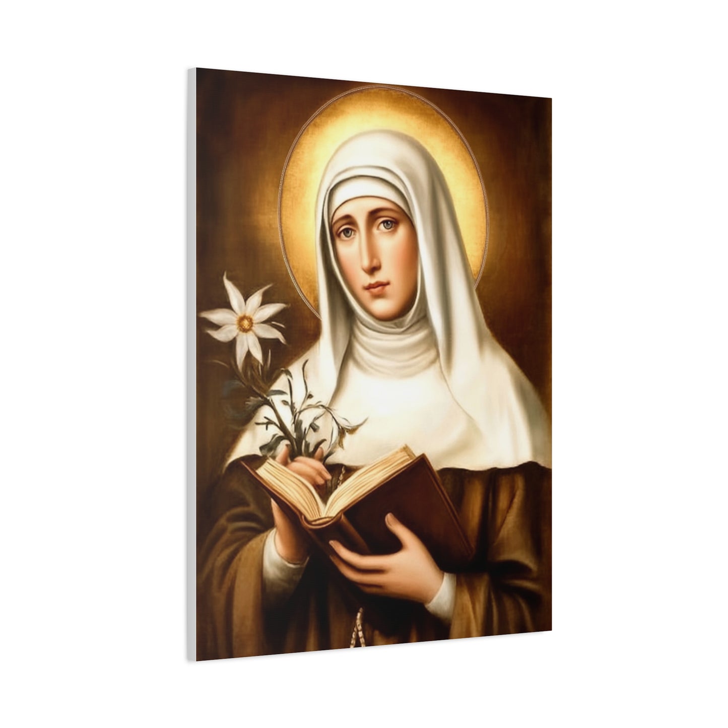 St. Catherine of Siena Catholic Canvas Wall Art, Christian Decor