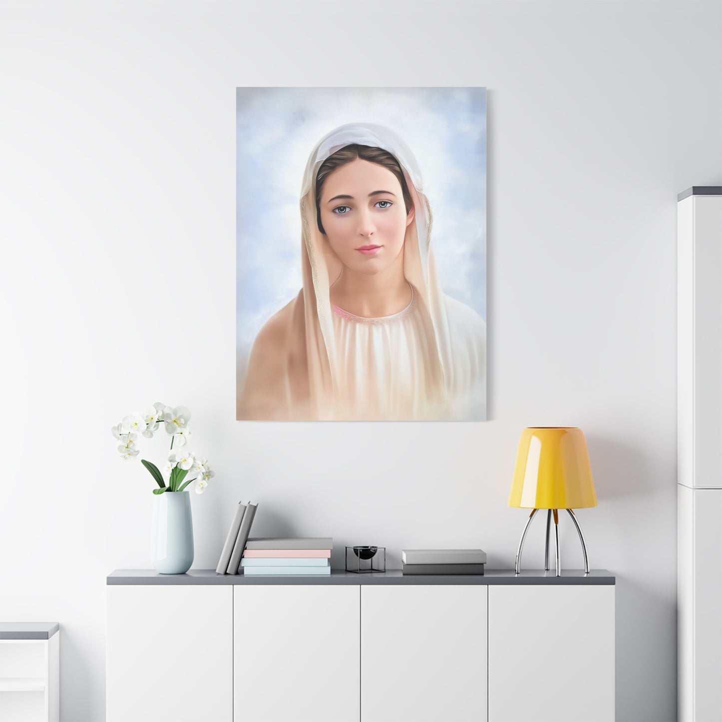 Our Lady Mary Medjugorje Catholic Canvas Wall Art, Christian Decor