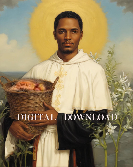 Saint Martin de Porres Catholic Religious Art Digital Image image 0