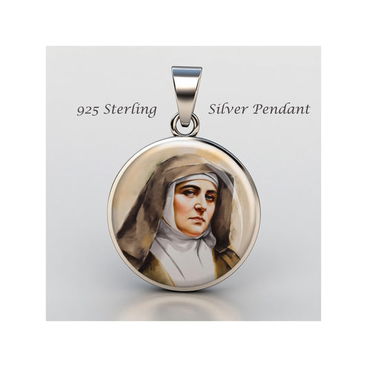 Saint Edith Stein Hand Painted Religious Devotional sterling silver 925 Christian Medal