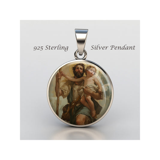 Saint Christopher Patron Saint Of Travelers Catholic sterling silver 925 Medal image 0