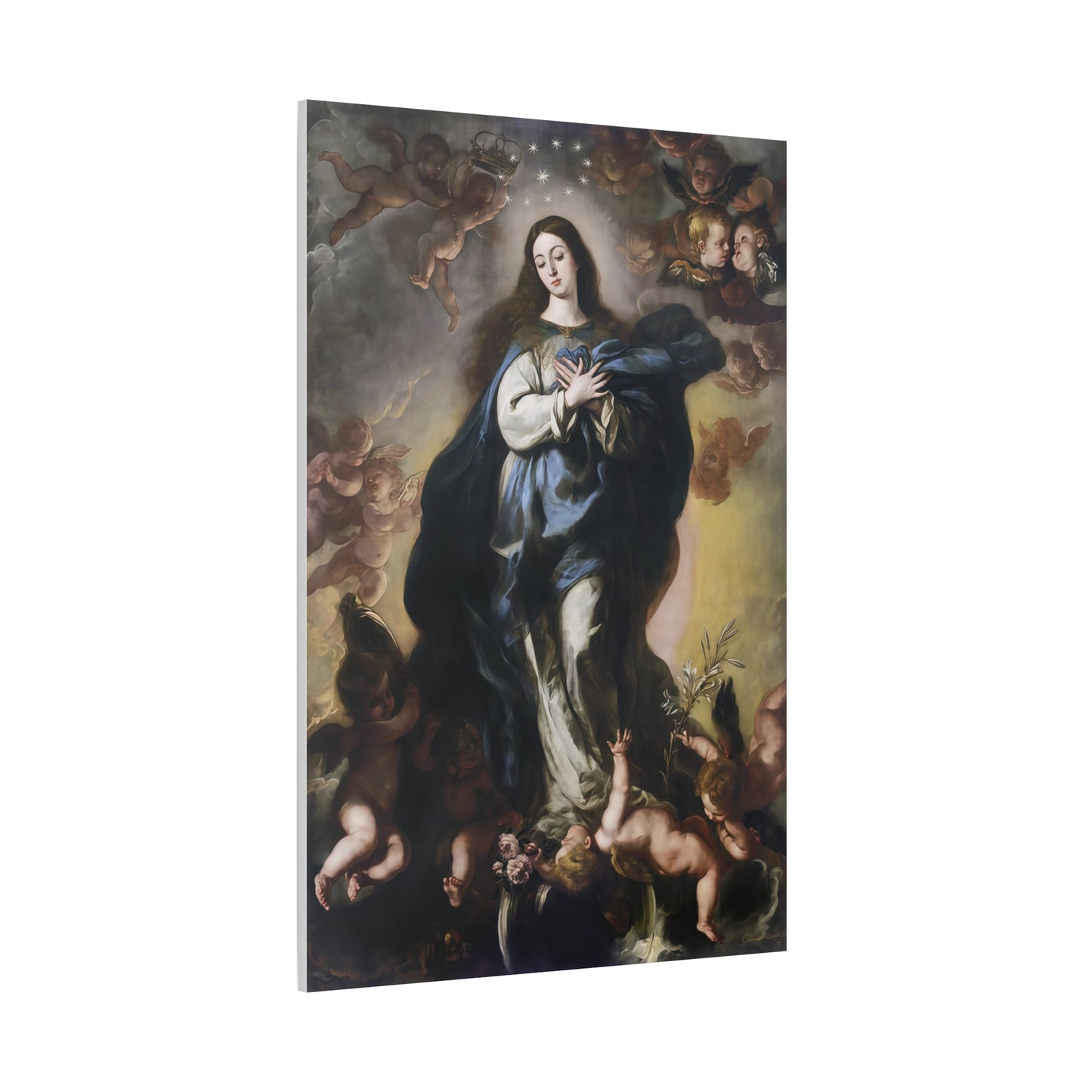 Ready To Hang - Our Lady Mother Mary Immaculate Conception Catholic Canvas Wall Art, Christian Decor