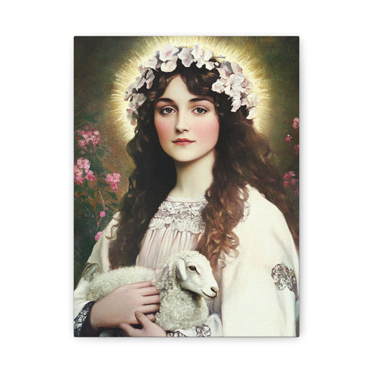 Agnes of rome stCanvas Wall Art, Christian Decor