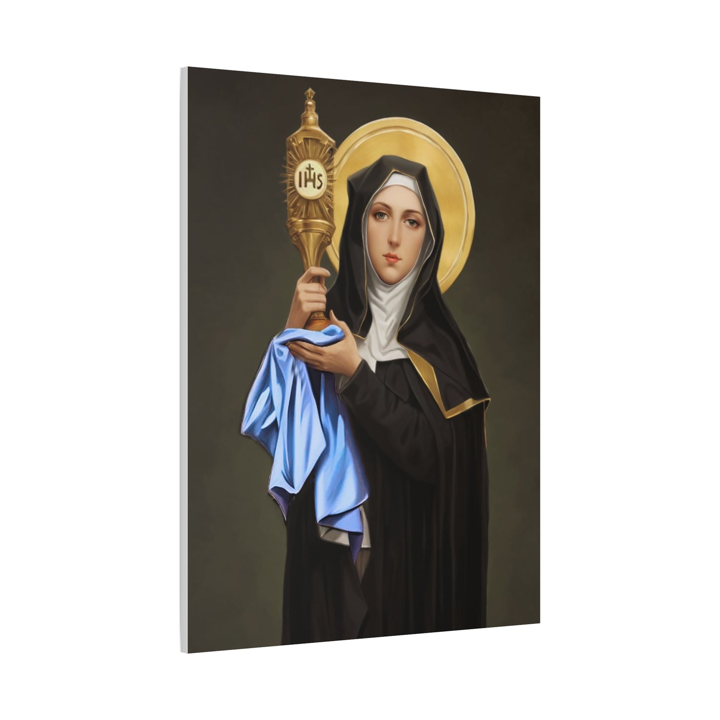 St. Clare of Assisi Catholic Canvas Wall Art, Christian Decor