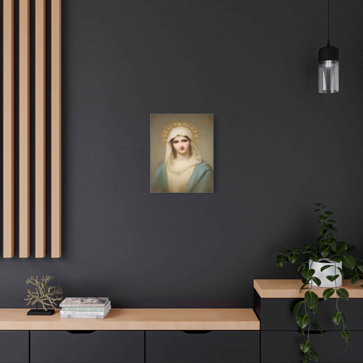 Holy Mother Mary Catholic Canvas Wall Art, Christian Decor