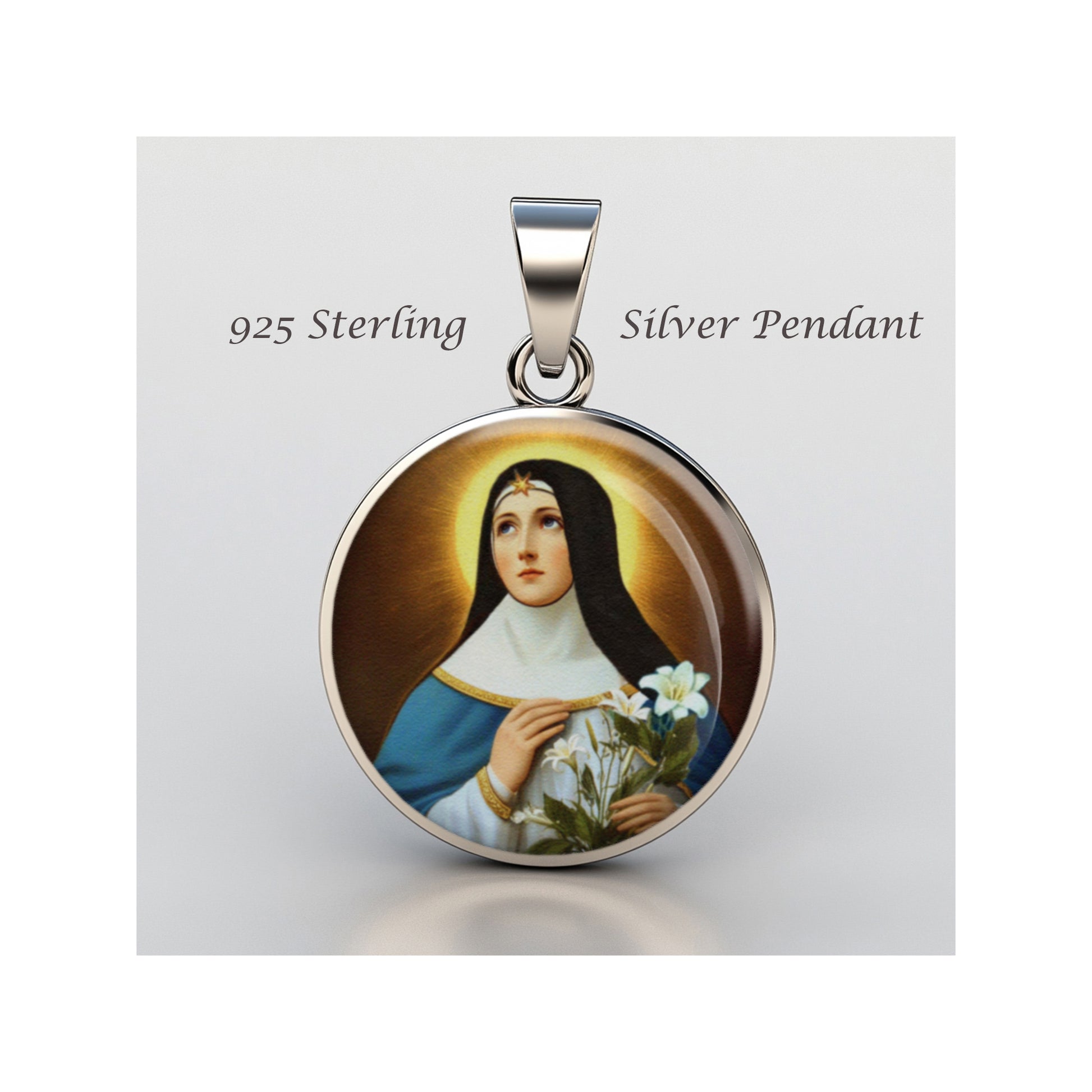 Saint Beatrice Da Silva Catholic sterling silver 925 Christian Medal Patron image 0