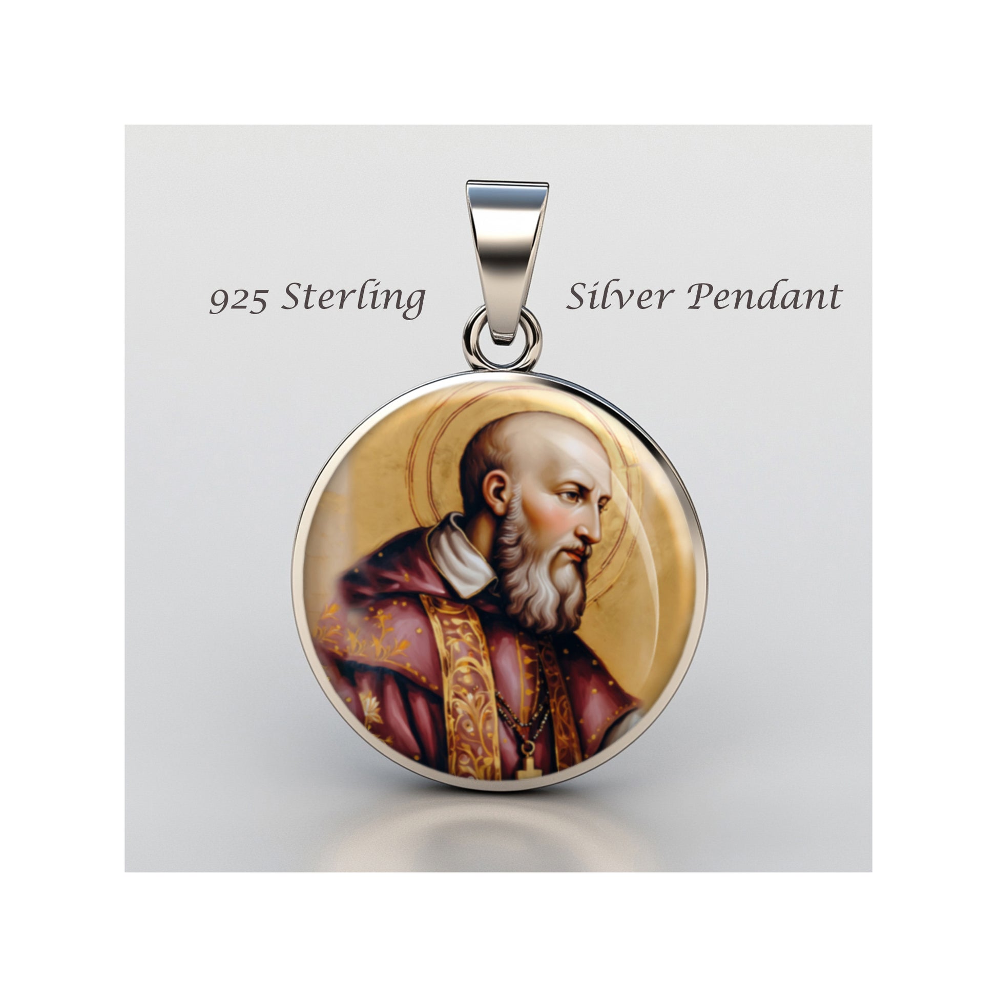 Saint Francis De Sales Catholic sterling silver 925 Christian Medal Patron image 0