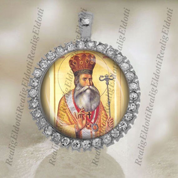 Saint Gregory the Teacher Religious Christian Catholic Silver Tone Medal Pendant