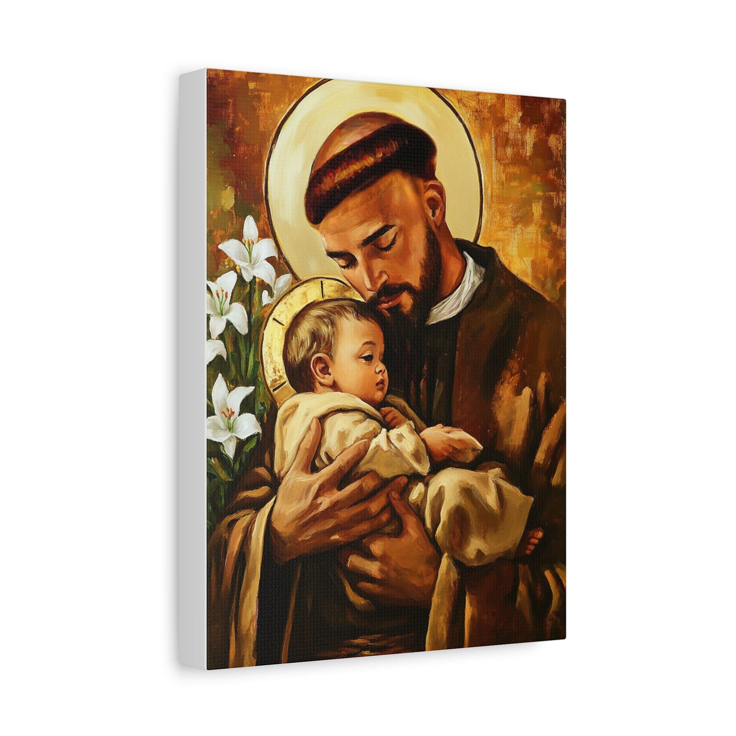 St. Anthony of Padua Canvas Print, Catholic Decor Wall, Gift Religious Christian