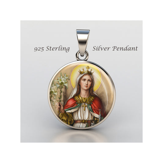 Saint Catherine Of Alexandria Catholic sterling silver 925  Medal Patron image 0
