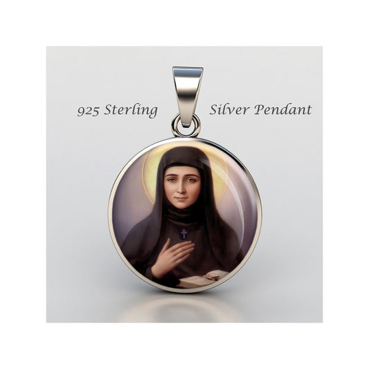 Saint Rafka Religious Devotional sterling silver 925 Christian Medal Patron Pendant