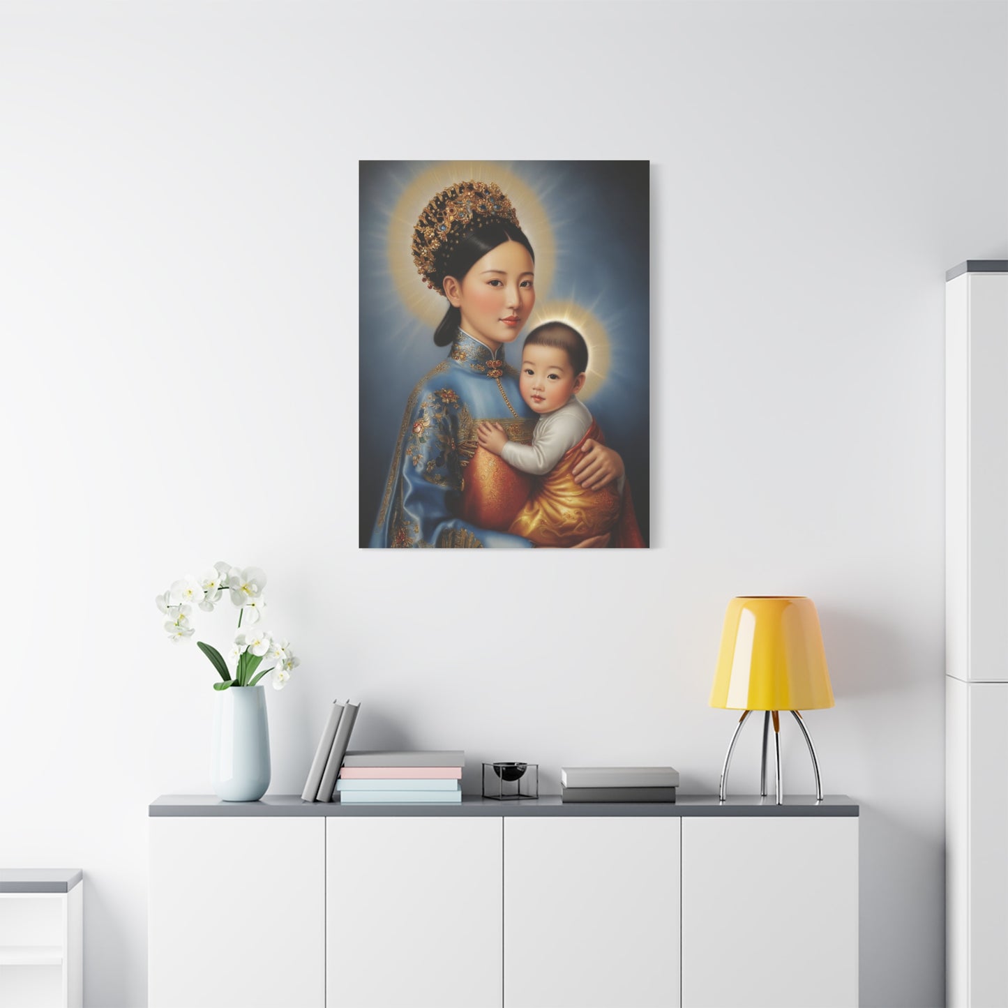Our Lady of China Virgin Mary Catholic Canvas Wall Art, Christian Decor