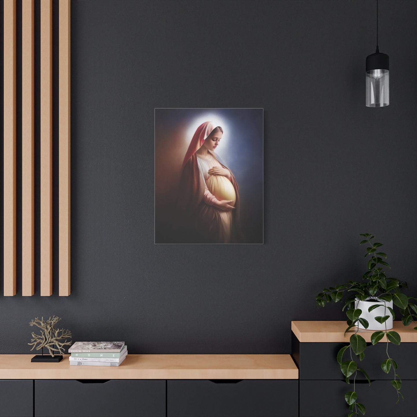 Ready To Hang - Pregnant Mother Mary Catholic Canvas Wall Art, Christian Decor