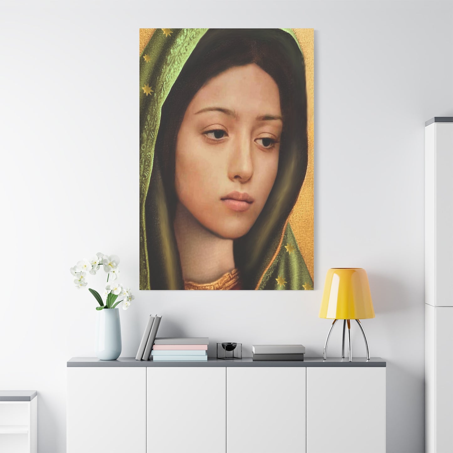 Our Lady of Guadalupe Mary Catholic Canvas Wall Art, Christian Decor