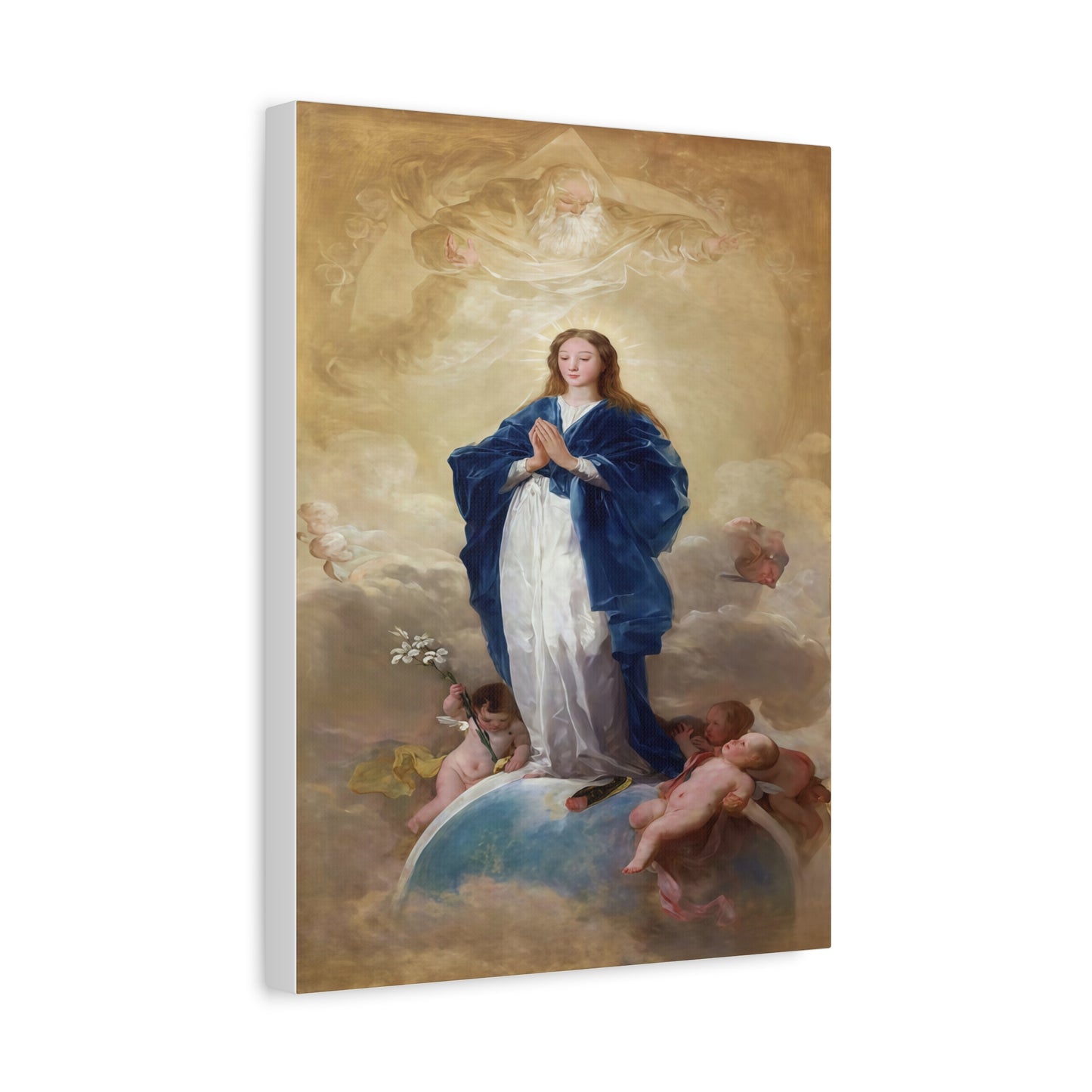 Ready To Hang - Mother Mary Immaculate Conception Catholic Canvas Wall Art, Christian Decor