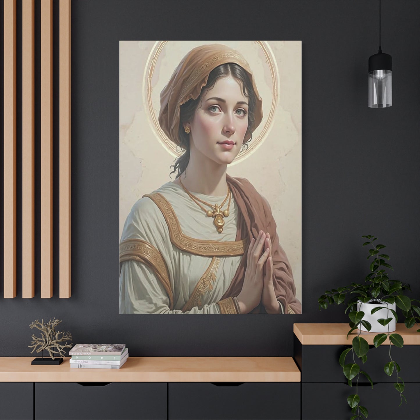 St. Flavia Domitilla Catholic Canvas Wall Art, Christian Decor