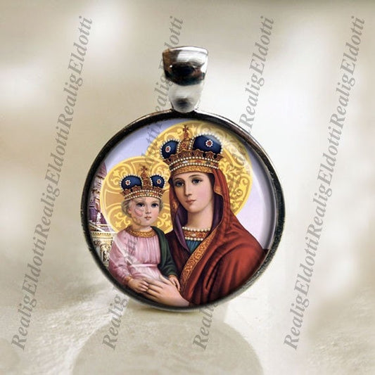 Queen Mary and Baby Jesus Christ - Religious Christian Catholic Medal Pendant