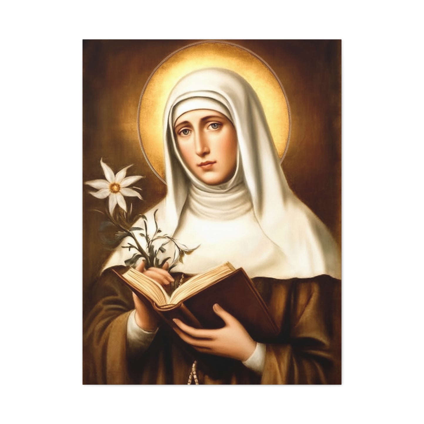 St. Catherine of Siena Catholic Canvas Wall Art, Christian Decor