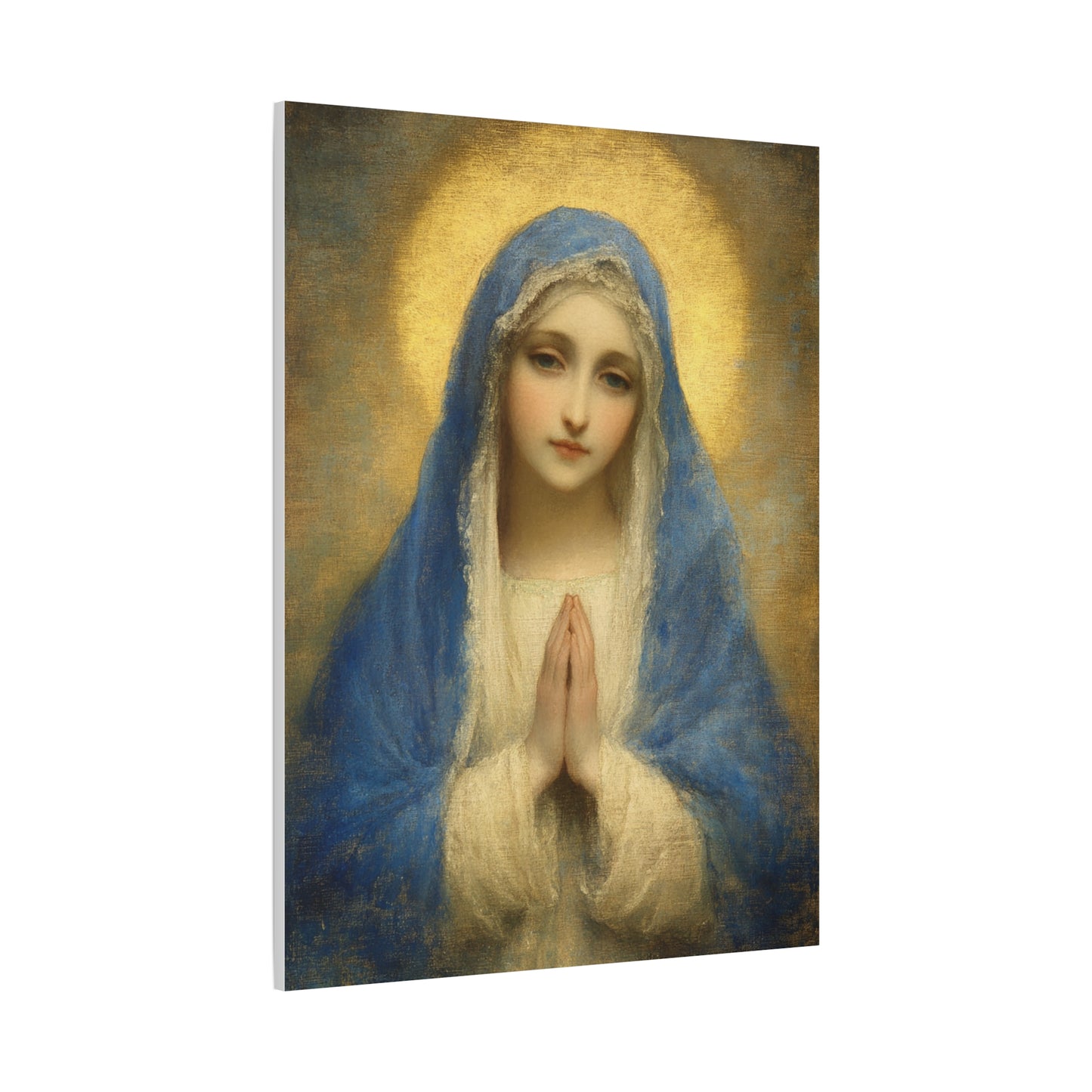 Mother Mary Blue Veil Catholic Canvas Wall Art, Christian Decor
