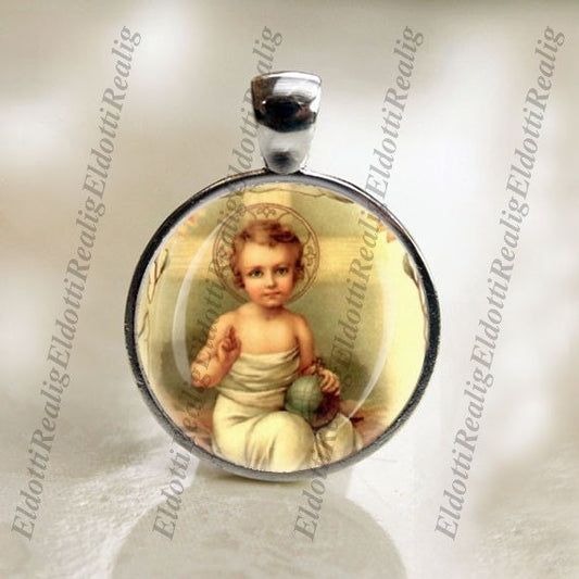 Child Jesus Christ Holding the World Catholic Medal Pendant Religious Christian Jewelry
