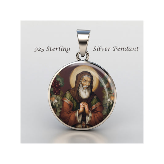 Saint Joachim Catholic sterling silver 925 Christian Medal Patron Pendant image 0