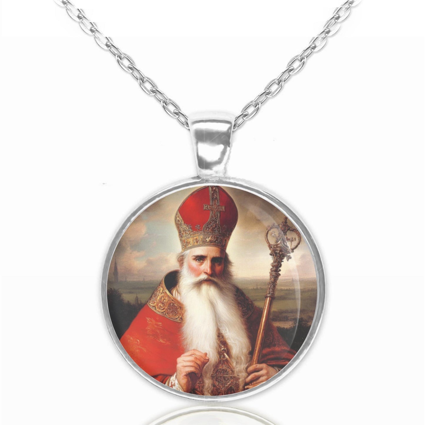 St Adalbert of Prague Necklace | Religious Jewelry Christian Pendant. Saint Medal