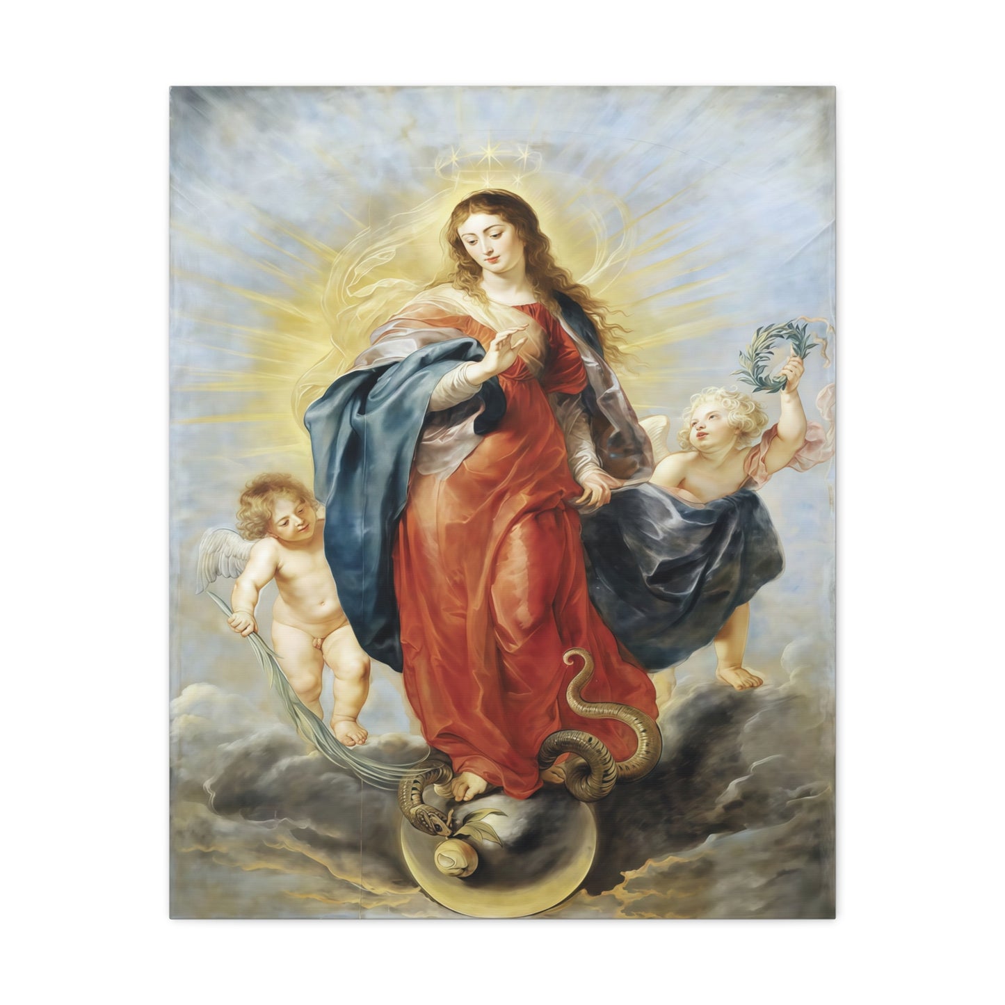 Ready To Hang - Mother Mary Immaculate Conception Catholic Canvas Wall Art, Christian Decor Our Lady
