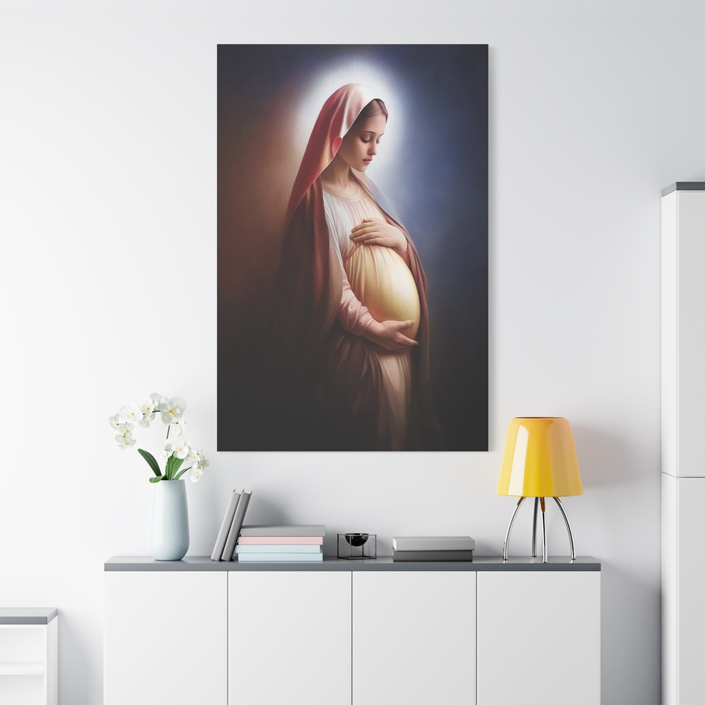 Ready To Hang - Pregnant Mother Mary Catholic Canvas Wall Art, Christian Decor