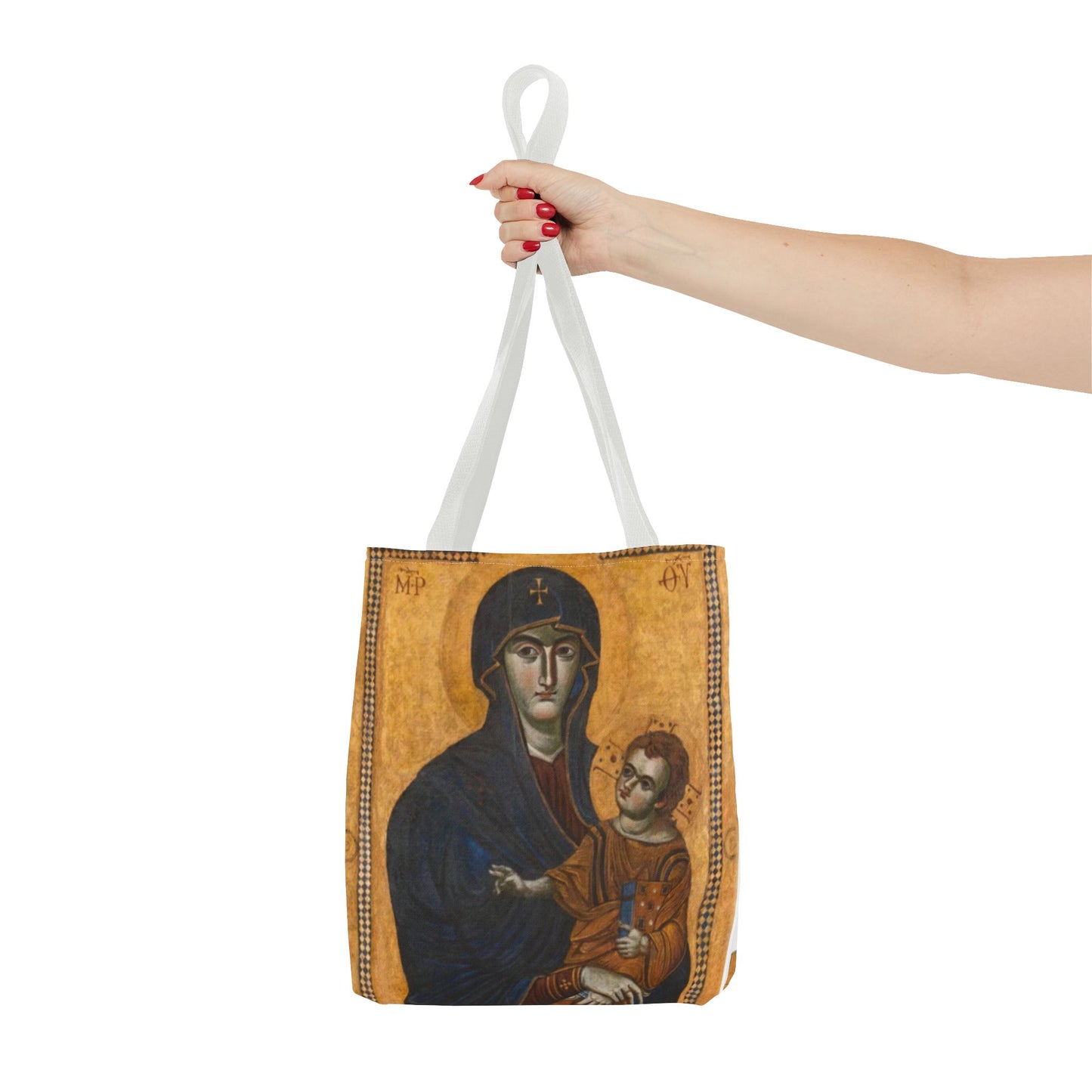 Salus Populi Romani Floral Tote Bag | Catholic Eco-Friendly Shopper | Gift for Spirituality Lovers