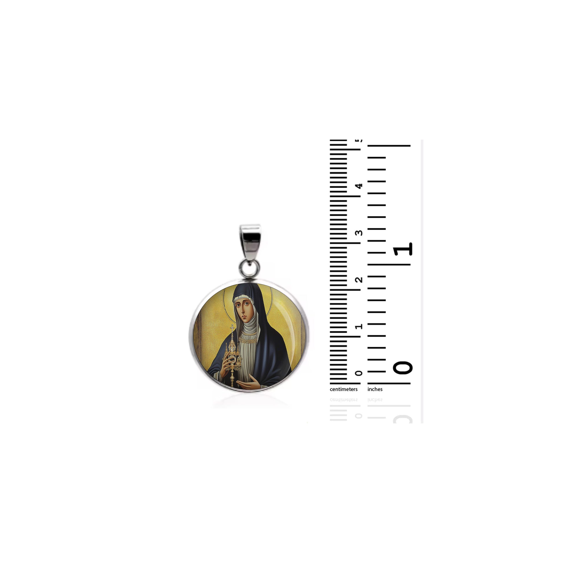 Saint Juliana Of Cornillon Catholic sterling silver 925 Christian Medal Patron image 1