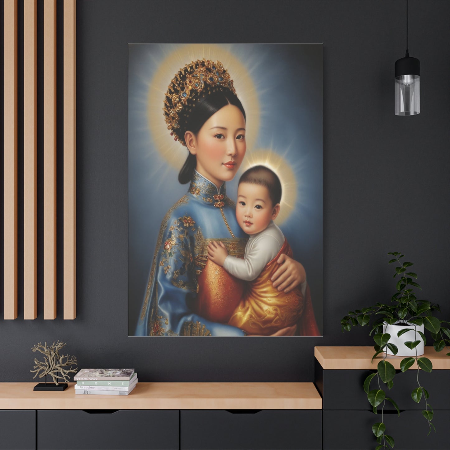 Our Lady of China Virgin Mary Catholic Canvas Wall Art, Christian Decor
