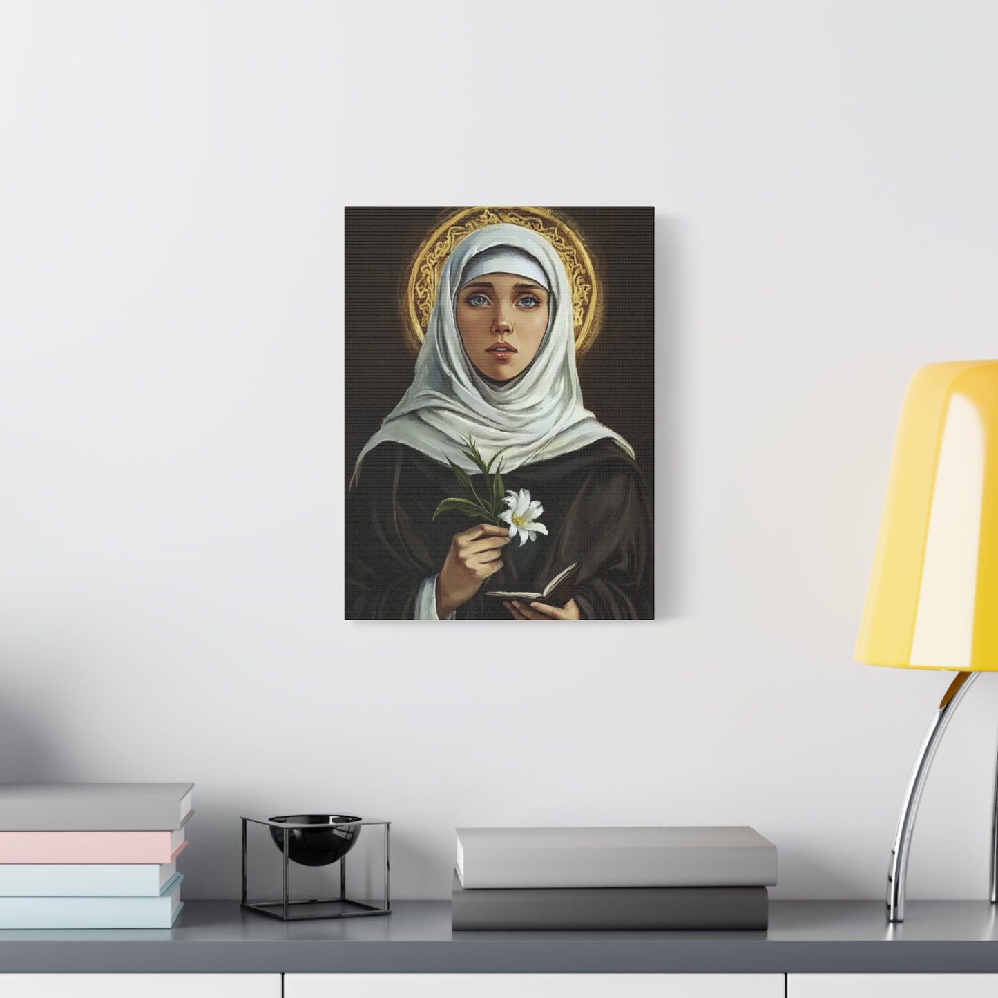 St. Catherine de Ricci Catholic Canvas Wall Art, Christian Decor