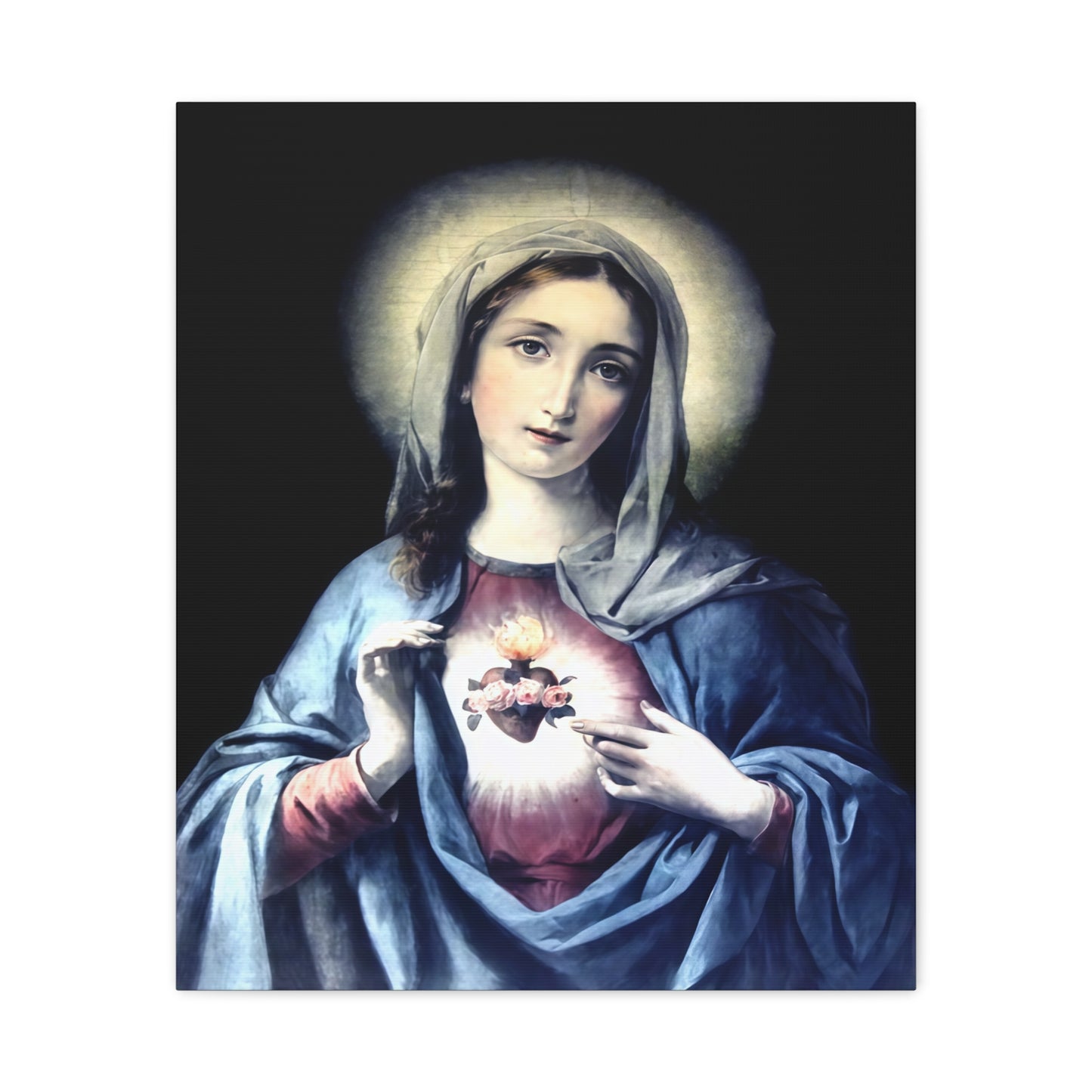Ready to Hang - Immaculate Heart Virgin Mary Catholic Canvas Wall Art, Christian Decor