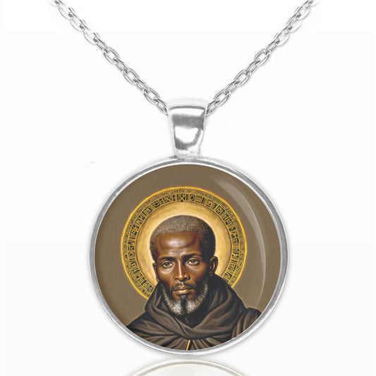 St Benedict the African Necklace Pendant Medal