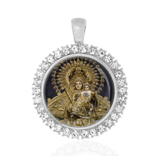 Our Lady of Manaoag Virgin Mary Catholic Silver Tone Pendant
