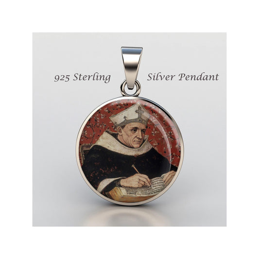Saint Albertus Magnus Religious Devotional sterling silver 925 Christian Medal Patron
