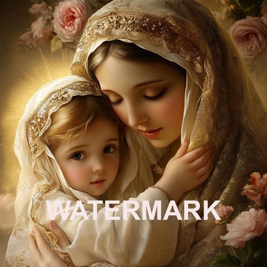 Mother Mary With Jesus Digital Image image 0