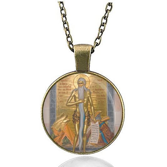 St Onuphrius Onofrio Medal Religious Necklace Jewelry