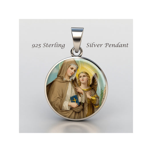 Saint Frances Of Rome Catholic sterling silver 925 Christian Medal Patron image 0
