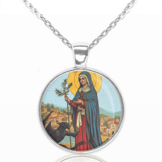 St. Margaret of Antioch Necklace Christian Medal Pendant
