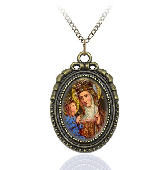Saint Anne - Religious Necklace Catholic Medal Pendant / Charm Christian Jewelry