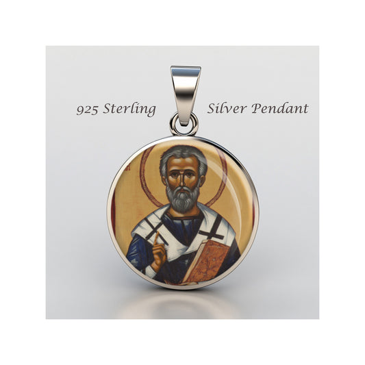 Saint Remigius Remi  Bishop Of Reims Apostle Of Franks sterling silver 925 Medal image 0