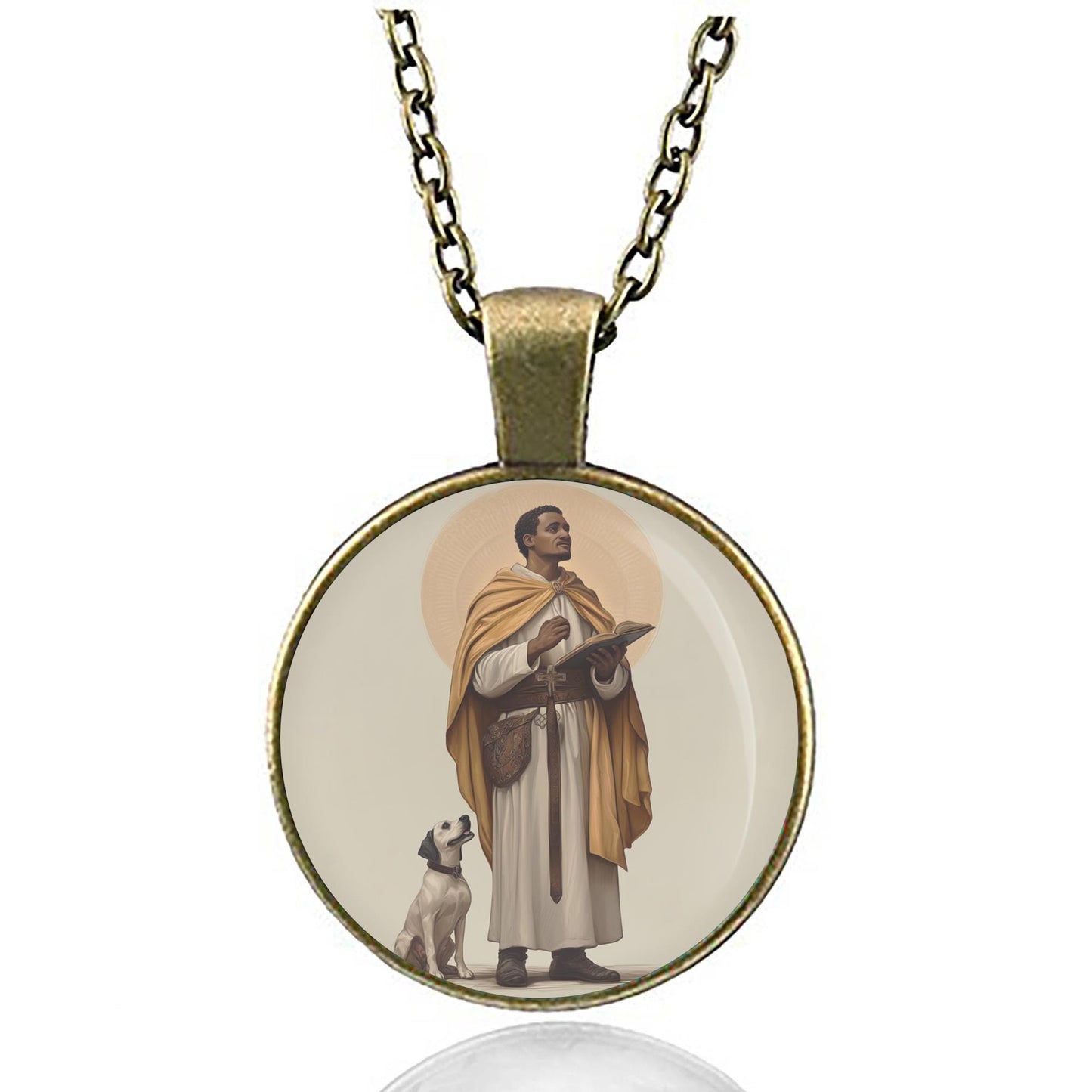St. Martin de Porres Religious Christian Catholic Medal Necklace Pendant