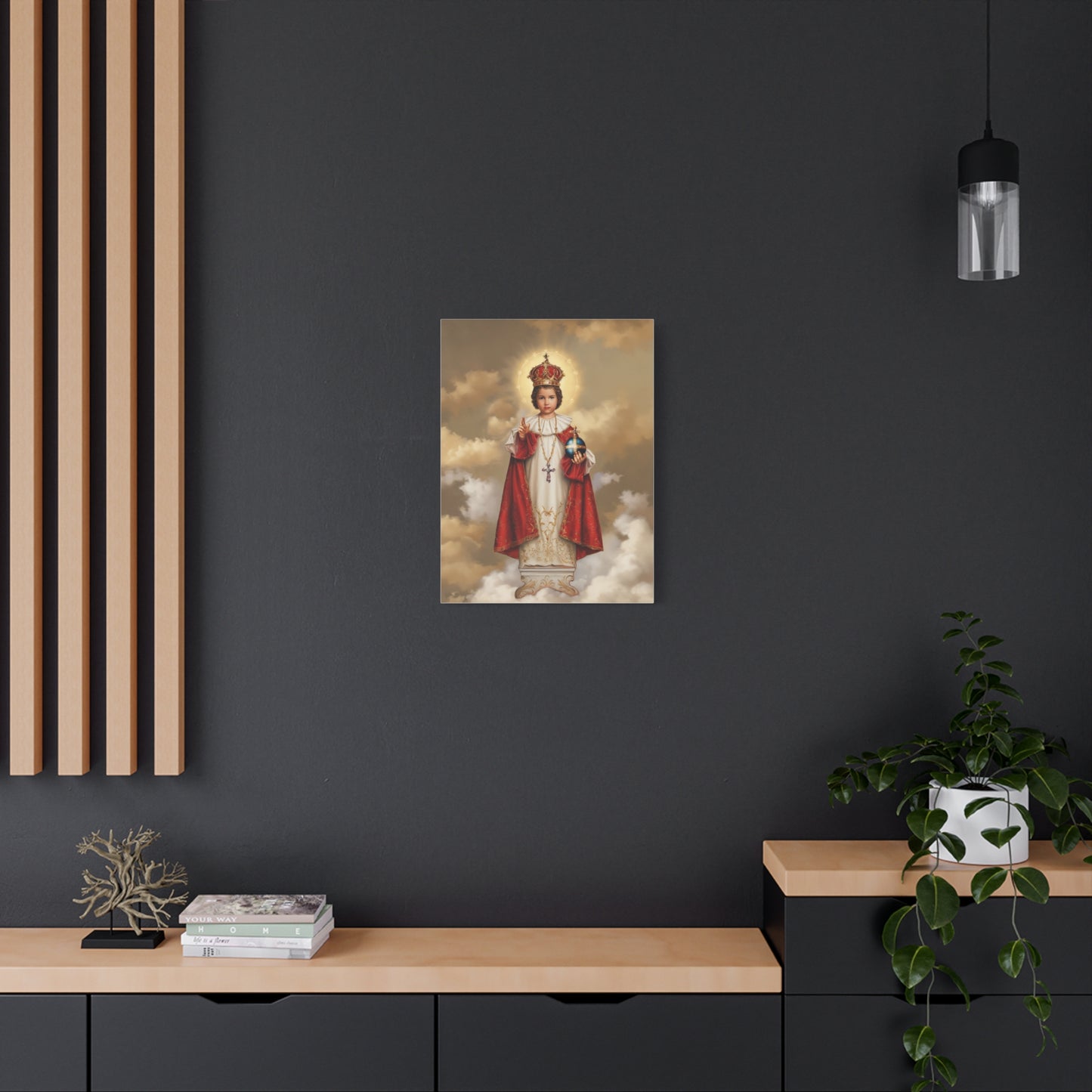 Infant Jesus of Prague Catholic Canvas Wall Art, Christian Decor