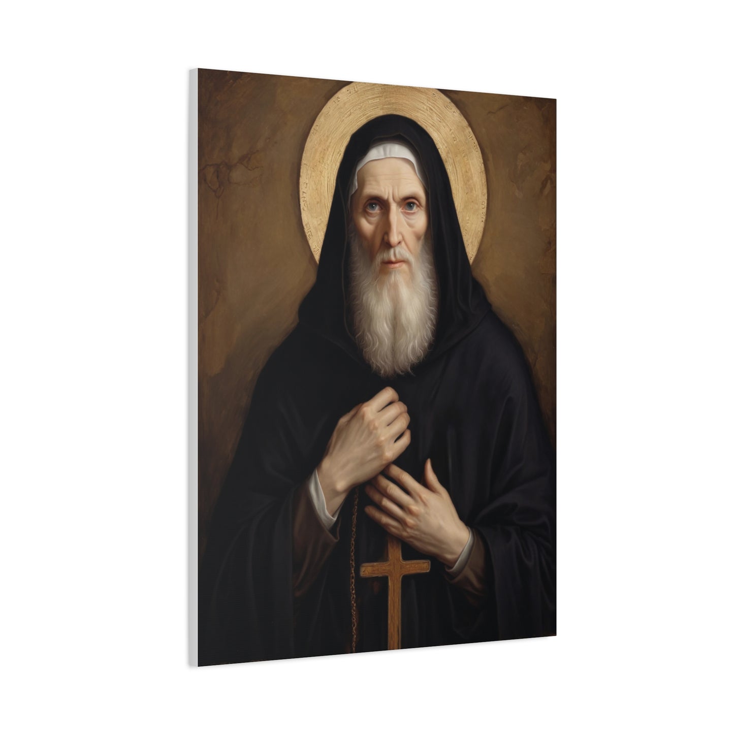St Benedict of Nursia Canvas Print, Catholic Decor Wall, Gift Religious Christian