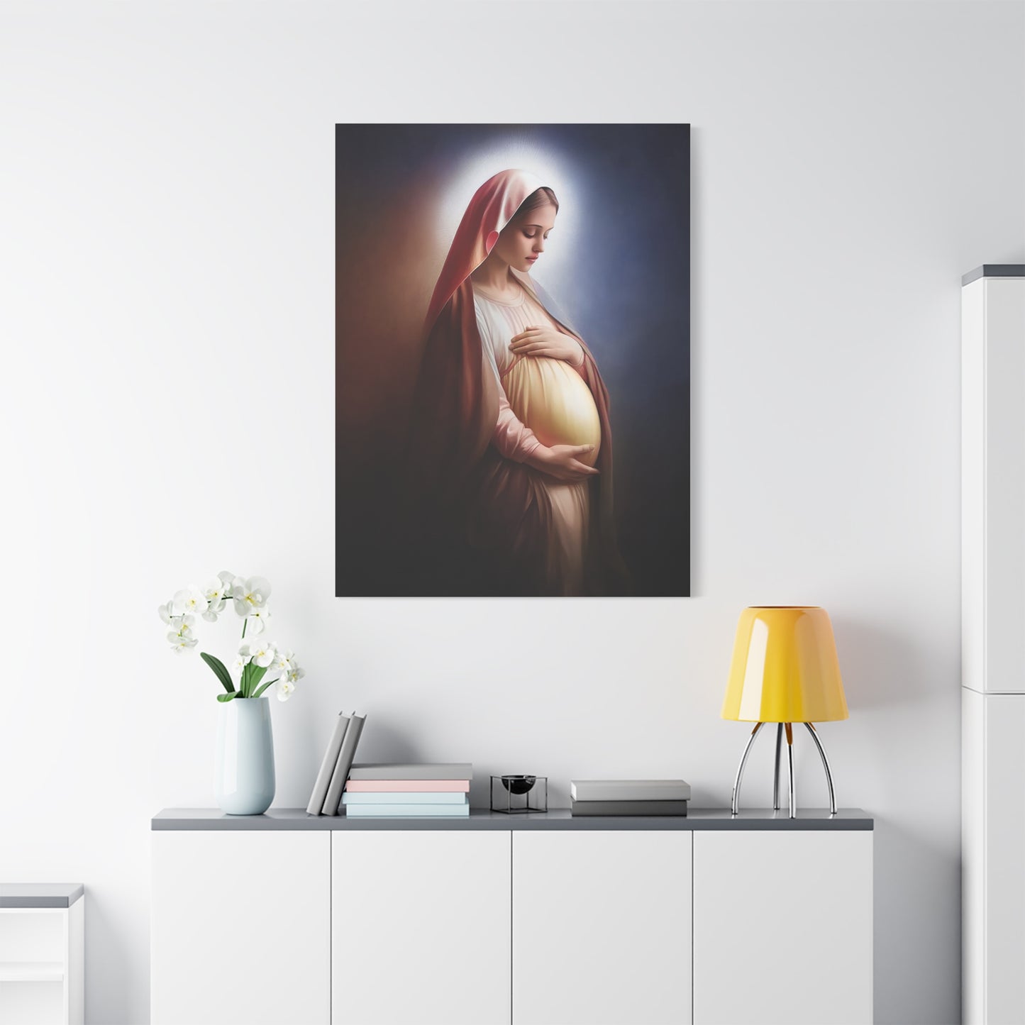 Ready To Hang - Pregnant Mother Mary Catholic Canvas Wall Art, Christian Decor