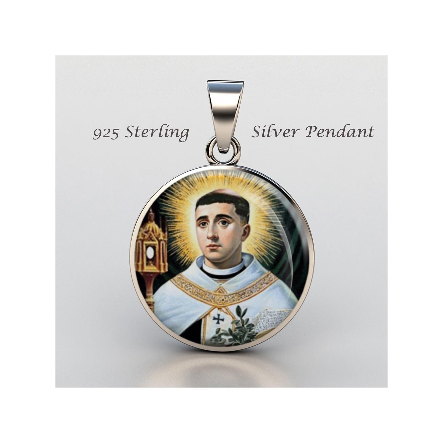 Saint Norbert Religious Devotional sterling silver 925 Christian Medal Patron Pendant